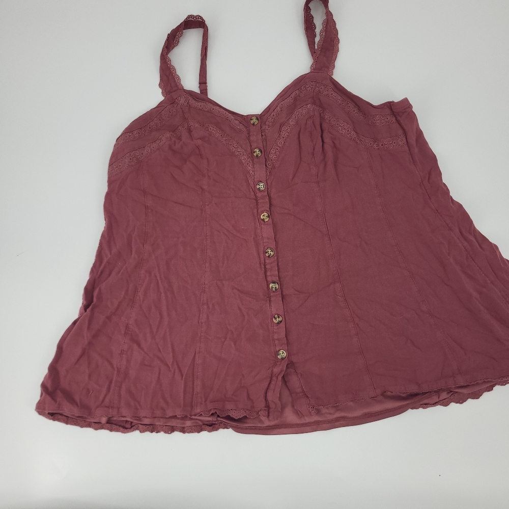 Torrid Lace & Button Tank Top